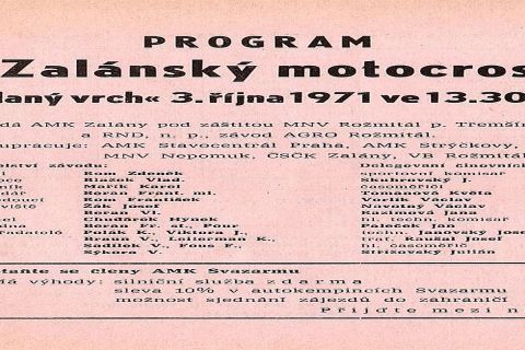 První oficiální závod na Zalánech - Říjen 1971