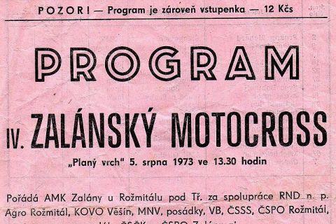 Krajský přebor na Zalánech.    5. srpen 1973